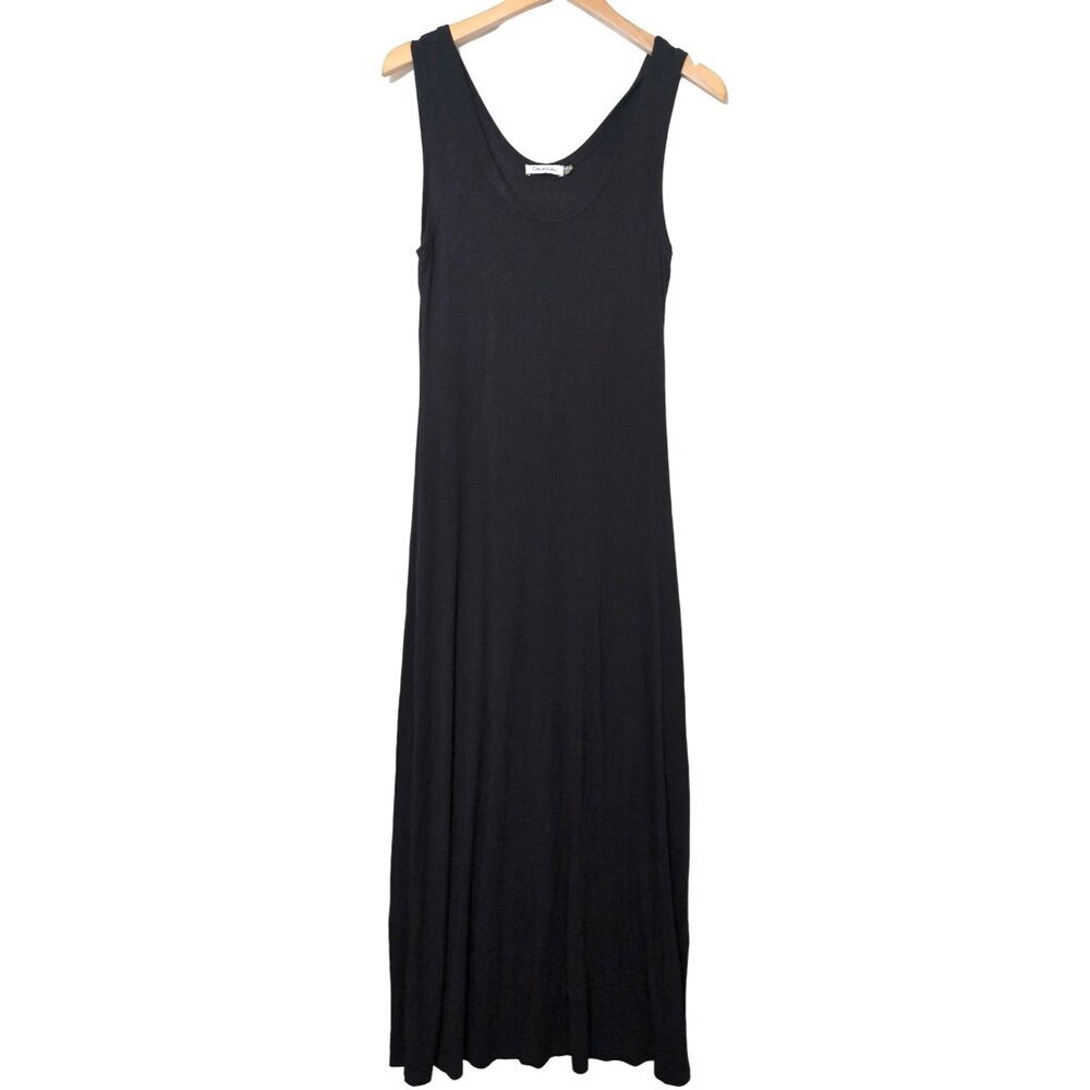 Calvin Klein‎ Maxi Tank Dress Womens 4 Black Sleeveless Long Layer Stretch